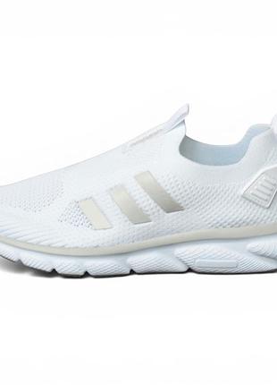 Adidas white gray мокасини білі з сірим