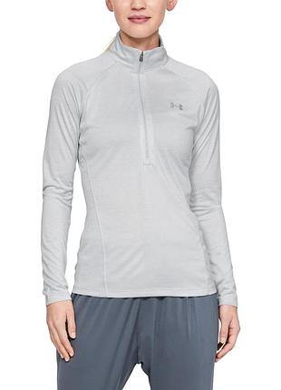 фирменный спортивный реглан / лонгслив на молнии under armour heatgear (серый, размер xs)