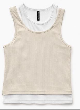 Стильна подвійна майка в рубчик h&m