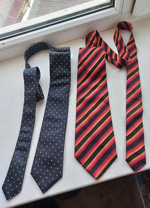 Шелковые галстуки boss (hugo boss) original. made in italy. идеальное состояние!