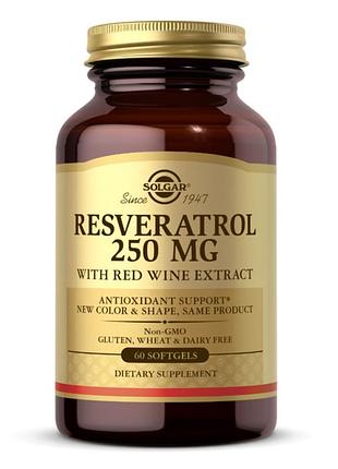 Resveratrol 250mg with red wine extract - 60 softgels