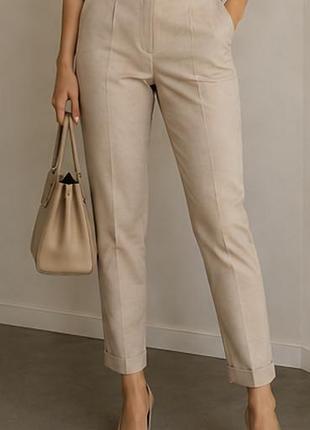 Брюки zara basic бежеві, р. м