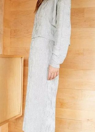 Костюм жіночий zara спідниця міді та кофта-міді на довгий рукав