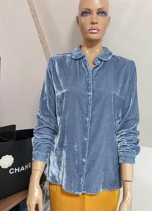 Sezane! оригинал! шикарная бархатистая велюровая блуза рубашка