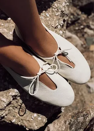 Шкіряні балетки zara 38 розмір