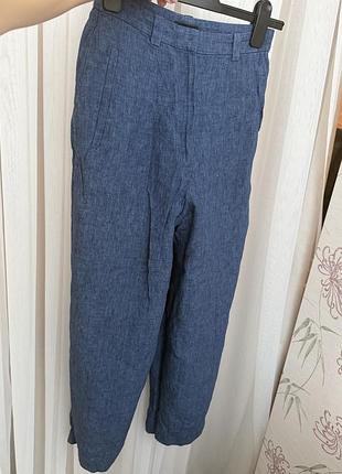 Брюки з льону massimo dutti
