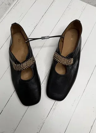Шкіряні оригінальні балетки zara 39