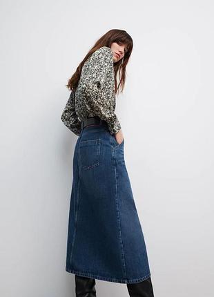 Довга джинсова спідниця zara xs,s