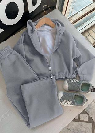 Костюм oversize : кофта + джоггери на затяжках