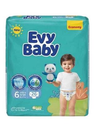 Підгузки №6 26шт (16кг) тм evy baby