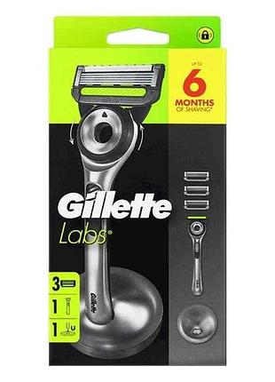 Станок для гоління 1шт з 3 змінними касетами labs 1 тримач тм gillette