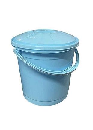 Відро пл. харчове 12л з кришкою блакитне тм r-plastic