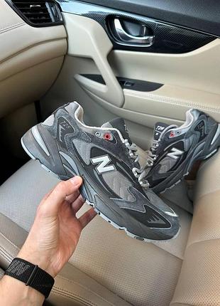 Сірі кросівки унісекс new balance 725 grey black fleece termo winter x нью беланс 42