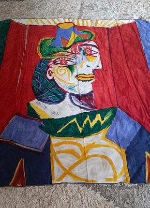 Коллекционный винтажный шелковый платок pablo picasso «frauenbüste» (1997) - идеальное состояние!