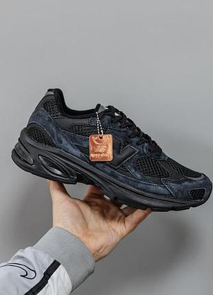 Черные кроссовки унисекс new balance 2010 black blue х нью беланс 40