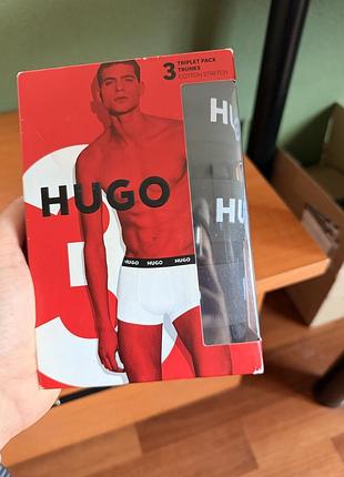 Оригінал чоловічі чорні боксери (3 шт) hugo boss