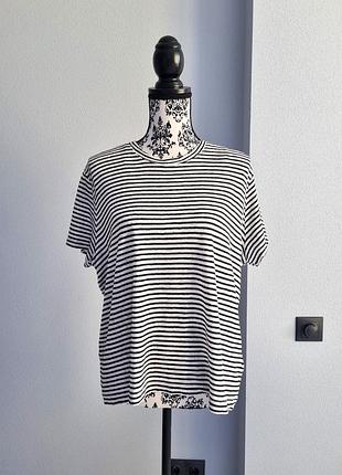 Футболка льняная в полоску 4xl