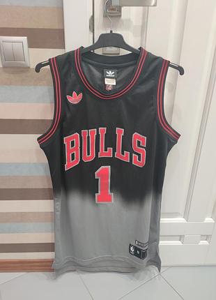 Баскетбольная майка adidas nba bulls 1 rose, размер s