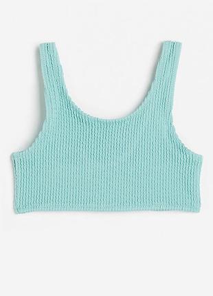 Верхняя часть купальника в рубчик для девочки h&m 1147289-003-1 110-116 см (4-6 years) бирюзовый