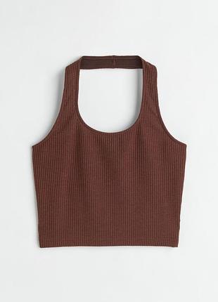 Топ в рубчик для женщины h&m divided 1062681-005 xs коричневый