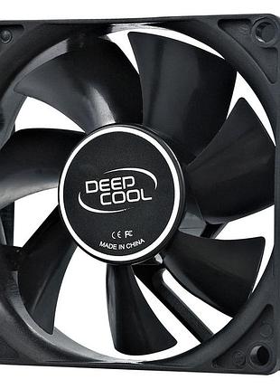 Кулер для pc deepcool xfan 80 (dp-fdc-xf80), 80×80×25 мм, 1800 об/мин, гидродинамический подшипник, molex, черный