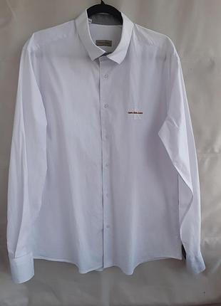 Белая рубашка calvin klein jeans 100% коттон размер xl-xxl