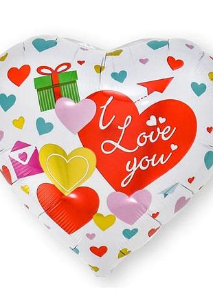 Фольгована фігура i love you серце