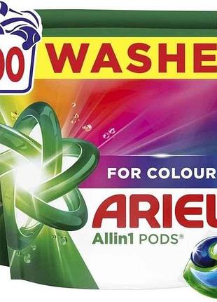 Капсулы для стирки 100шт all-in-1 pods for сolour для цветных тканей тм ariel