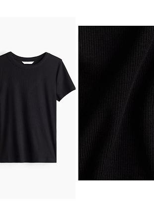 Женская футболка h&amp;m в рубчик. оригинал. новая. с, м, л