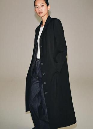 Длинное пальто из 100% шерсти zw collection