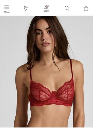 Ліфчик бюстгалтер, бра з мереживом 90d 75d, як новий, фірма hunkemoller