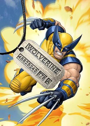 Металевий жетон росомахи з фільму x-man marvel comics wolverine рососаха хью джекман кулон на чорному шнурку логан люди-х марвел комікси logan