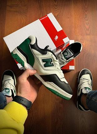 Кросівки чоловічі new balance 550 black & white & green👟