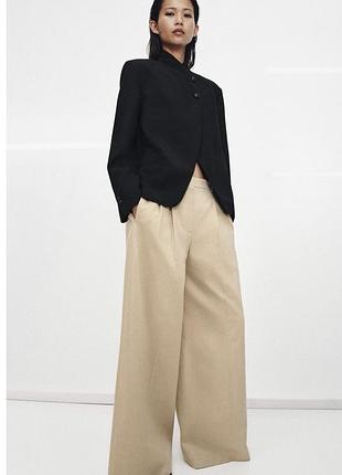 Штани wide-leg zw collection iз защіпами розмір s m zara