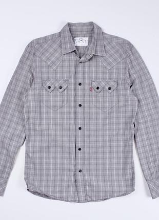 Чоловіча вінтажна сорочка в клітинку на закльопки levis vintage