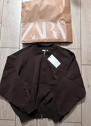 Новий шоколадний бомбер жіночий zara
