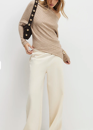 Новый светло-коричневый джемпер river island ribbed off the shoulder jumper.