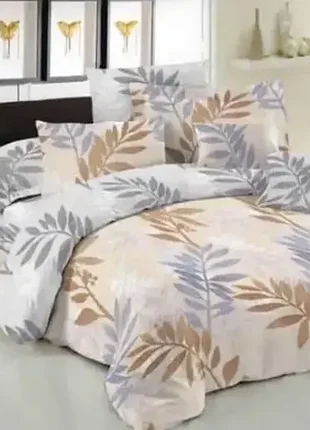 Постельное белье семейное светло-голубое ecotton 100% хлопок (бязь ranforce)