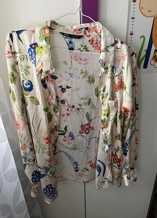Сорочка блузка zara атласна