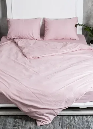 Постельное белье двуспальное сиреневое ecotton без простыней (бязь, 3 предмета)