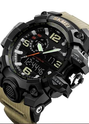 Чоловічий годинник skmei 1155 black-khaki, часы