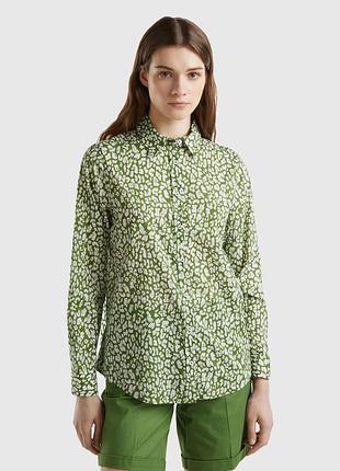Котонова сорочка в лео принт benetton