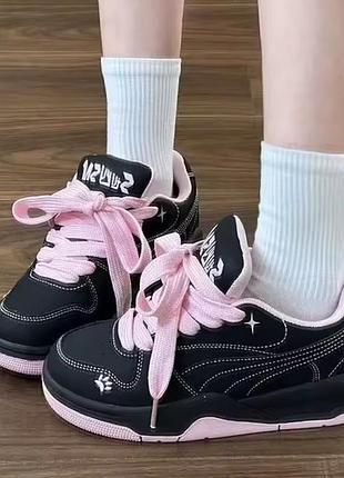 Кросівки y2k кеди на платформі з масивними шнурками puma