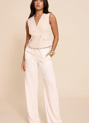 Новий класичний лляний жилет prettylittlething з бірками (р. uk 8 / eu 36 / s) опис: продам абсолютно новий стильний лляний жилет