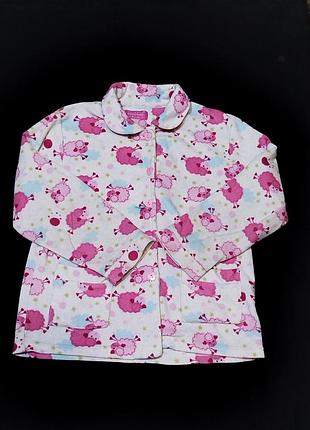 Флисовая пижамная кофта primark 116-122р 8147