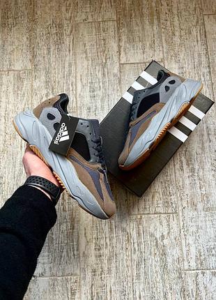 Кросівки чоловічі adidas yeezy boost 700 black & brown & gray👟