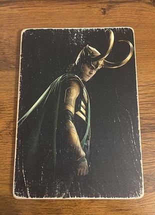 Деревʼяний постер із зображенням loki wood posters 🇺🇦