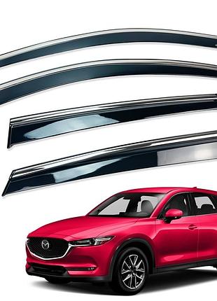 Д/в mazda cx-5 2017+ нерж. з хром полоскою (hawk)