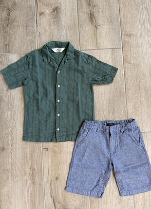 Сорочка h&m і шорти ovs для хлопчика 7-8 р., 128 см