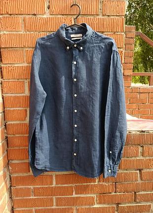 Лляна чоловіка сорочка mango man (100% льон, slim fit)